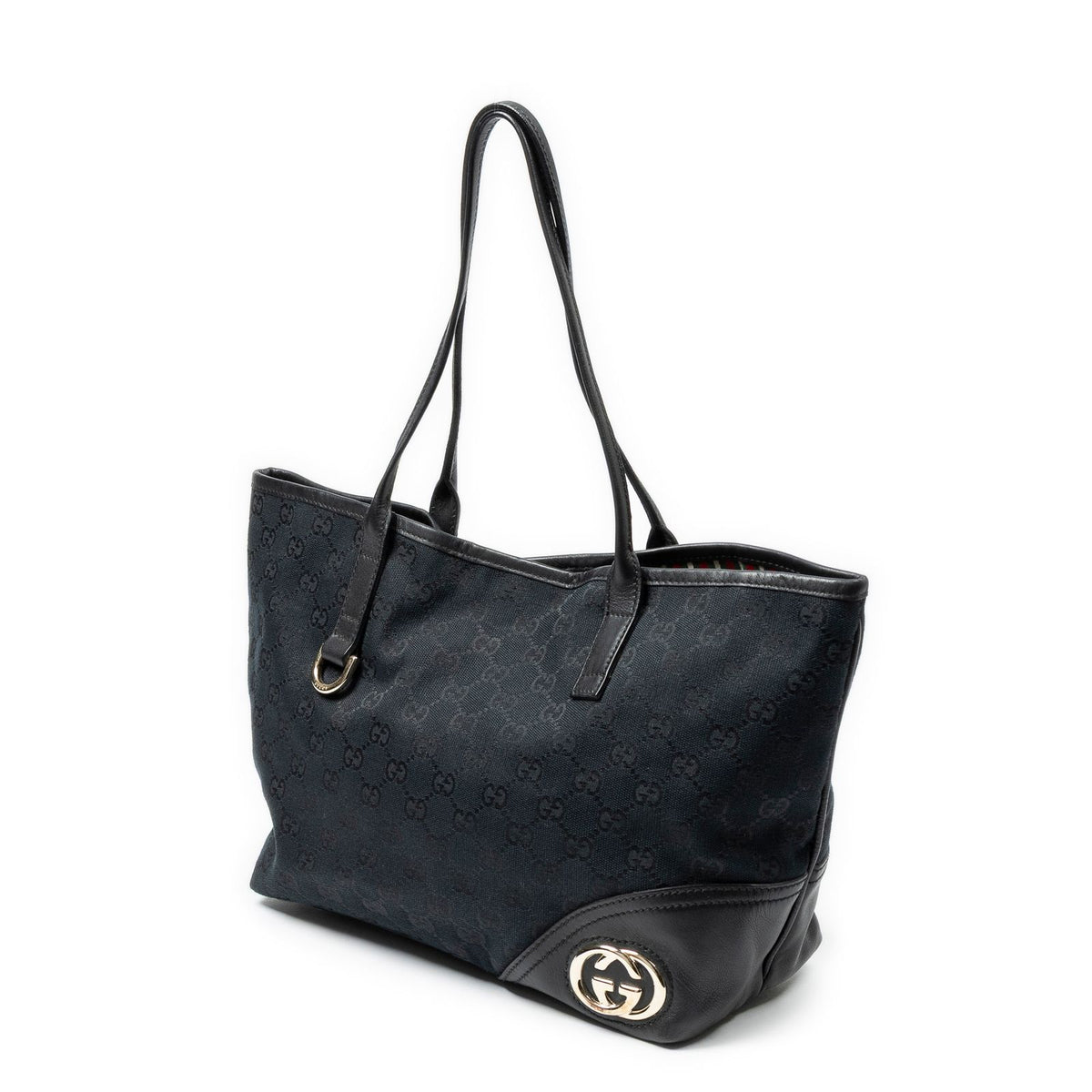 Gucci Small Britt Black GG Canvas Shoulder Bag — view 2