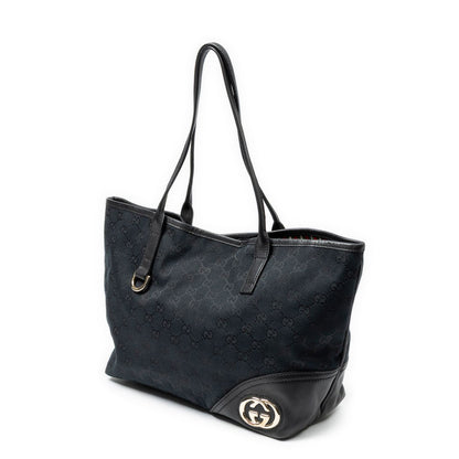 Gucci Small Britt Black GG Canvas Shoulder Bag — view 2