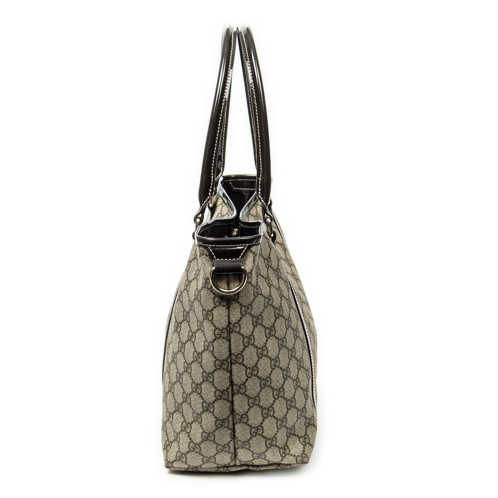 Gucci Joy Tote Bag Beige Dark Brown Supreme Canvas — view 4