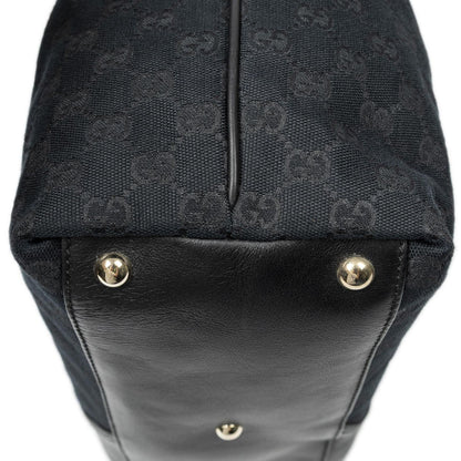 Gucci Small Britt Black GG Canvas Shoulder Bag — view 8