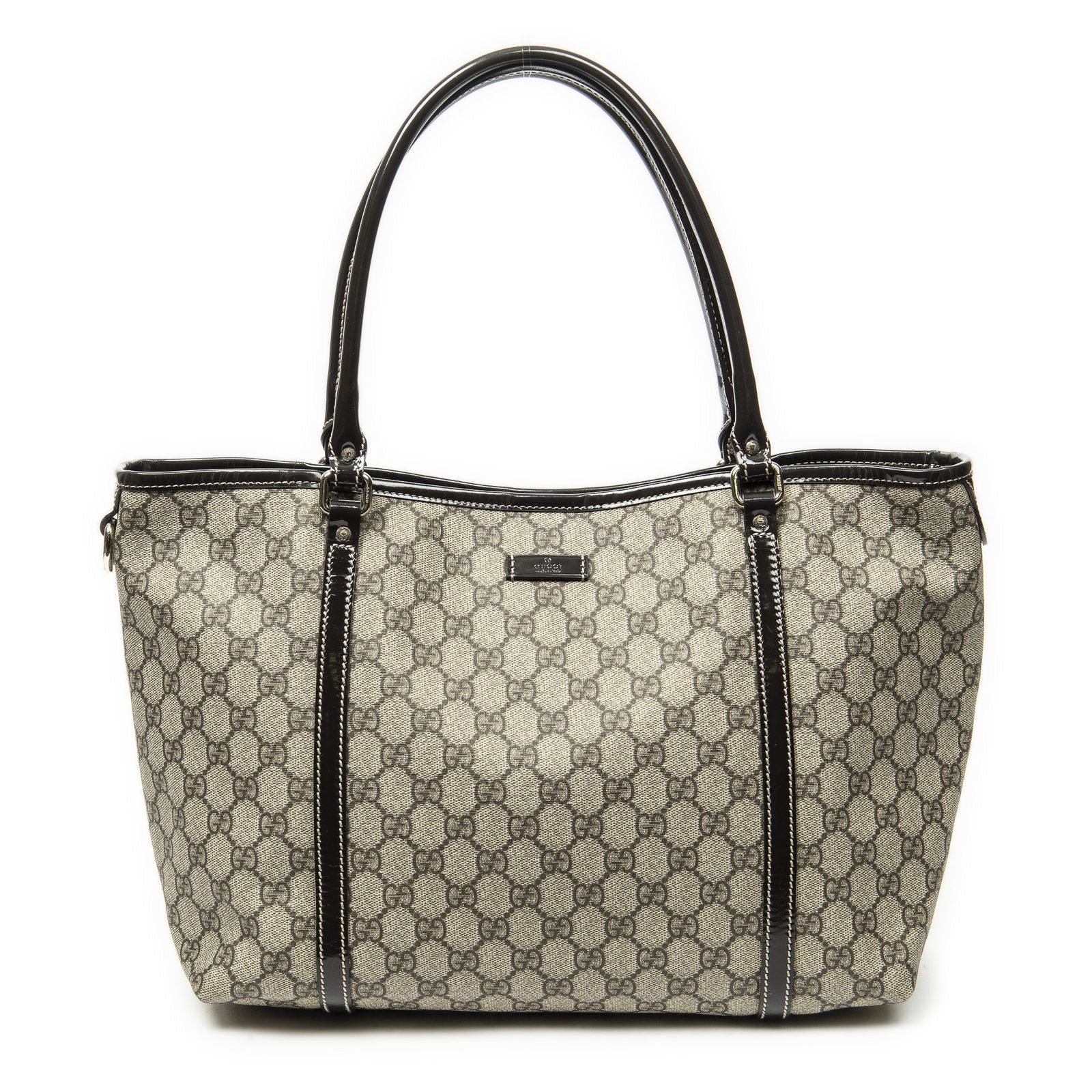 Gucci Joy Tote Bag Beige Dark Brown Supreme Canvas