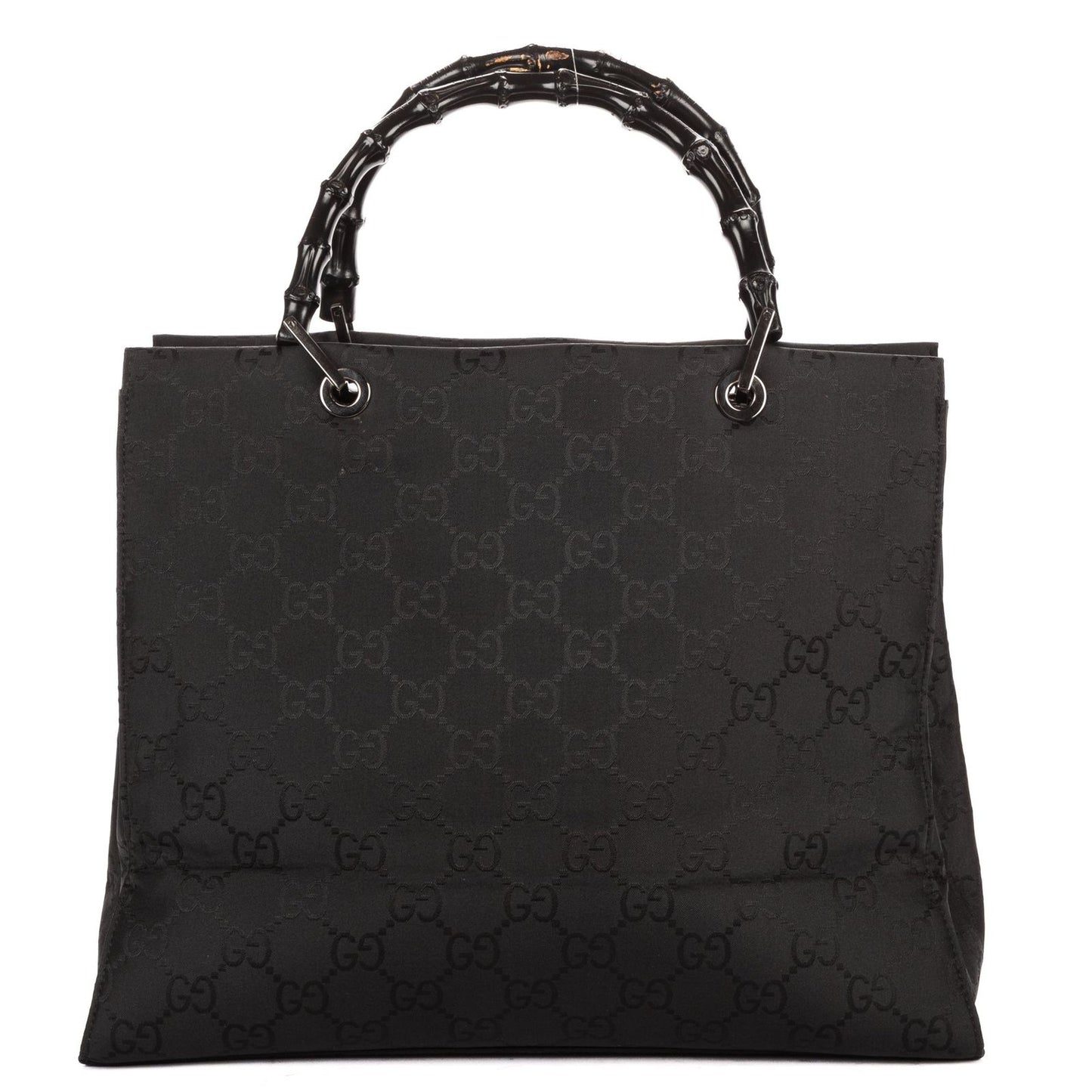 Gucci Bamboo Top Handle Black GG Canvas — view 5