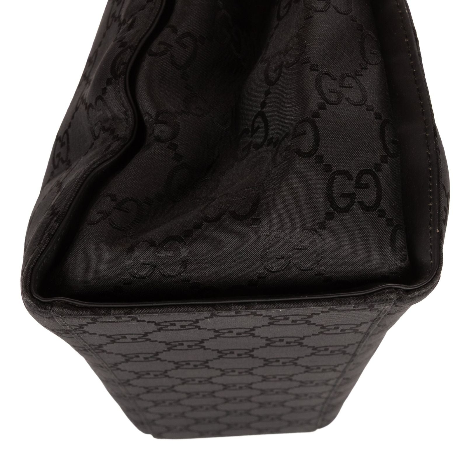 Gucci Bamboo Top Handle Black GG Canvas — view 8