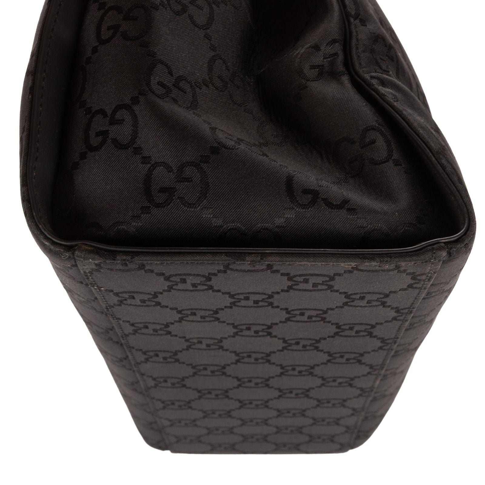 Gucci Bamboo Top Handle Black GG Canvas — view 7