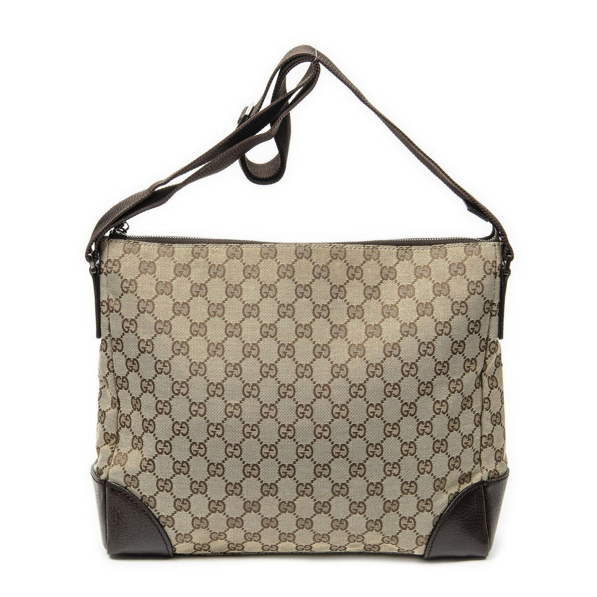 Gucci Zip Messenger Beige Brown GG Canvas — view 5