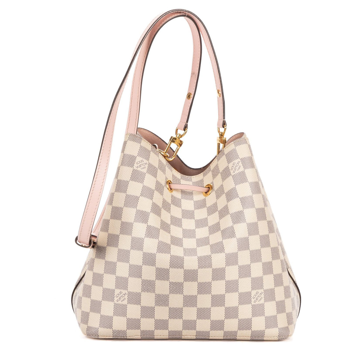 Louis Vuitton Neo Noe Ivory Pink Damier Azur Bucket Bag — view 5