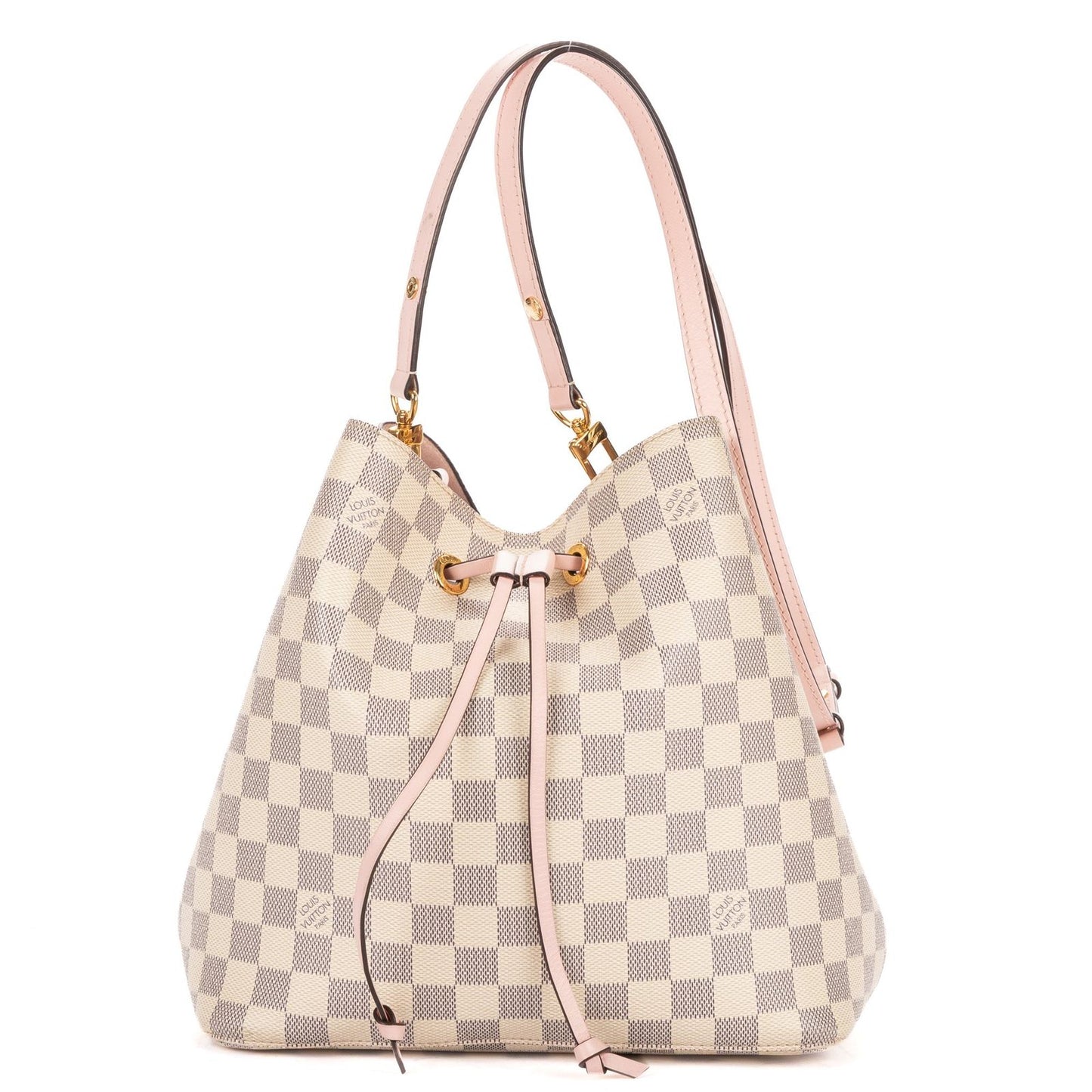 Louis Vuitton Neo Noe Ivory Pink Damier Azur Bucket Bag