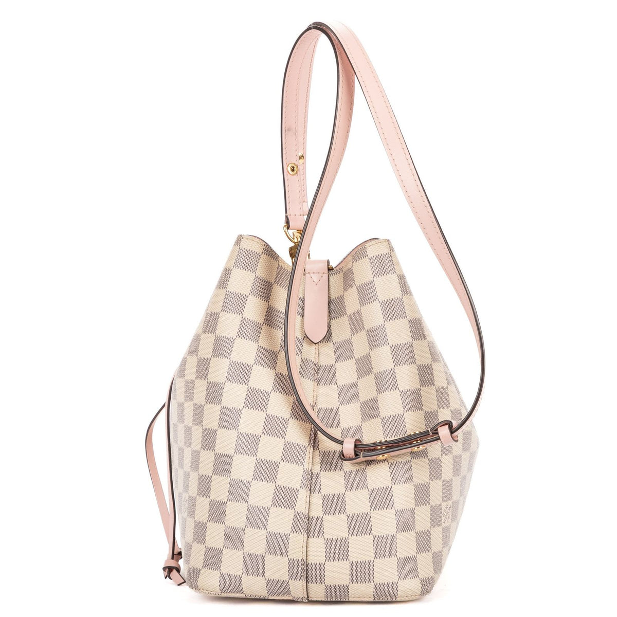 Louis Vuitton Neo Noe Ivory Pink Damier Azur Bucket Bag — view 3