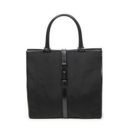 Gucci Bardot Tall Tote Bag Black Nylon Canvas