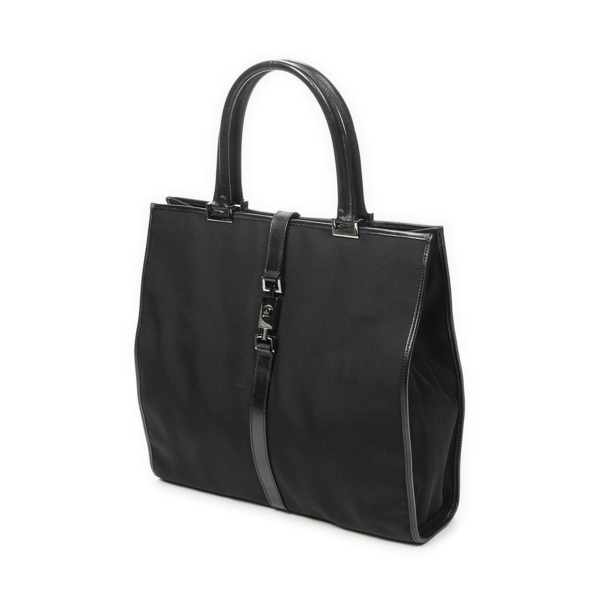 Gucci Bardot Tall Tote Bag Black Nylon Canvas — view 2