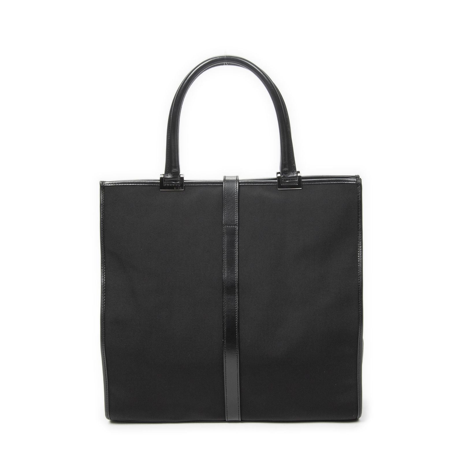 Gucci Bardot Tall Tote Bag Black Nylon Canvas — view 5