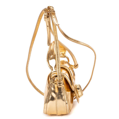 Prada Mini Zip Crossbody Metallic Gold Smooth Calfskin — view 4