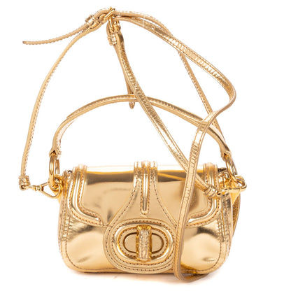 Prada Mini Zip Crossbody Metallic Gold Smooth Calfskin