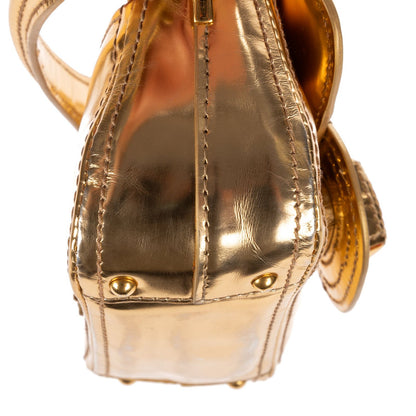 Prada Mini Zip Crossbody Metallic Gold Smooth Calfskin — view 8