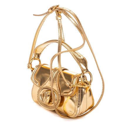 Prada Mini Zip Crossbody Metallic Gold Smooth Calfskin — view 2