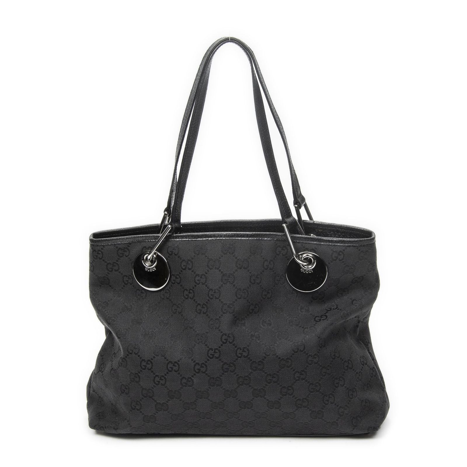 Gucci Eclipse Tote Bag Black GG Canvas — view 5