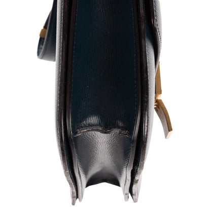 Celine Medium Classic Box Navy Spike Calfskin Leather Shoulder Bag — view 8