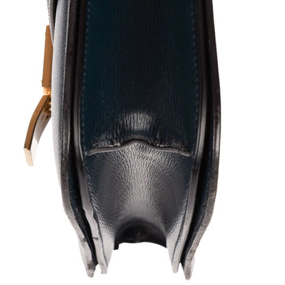 Celine Medium Classic Box Navy Spike Calfskin Leather Shoulder Bag — view 7