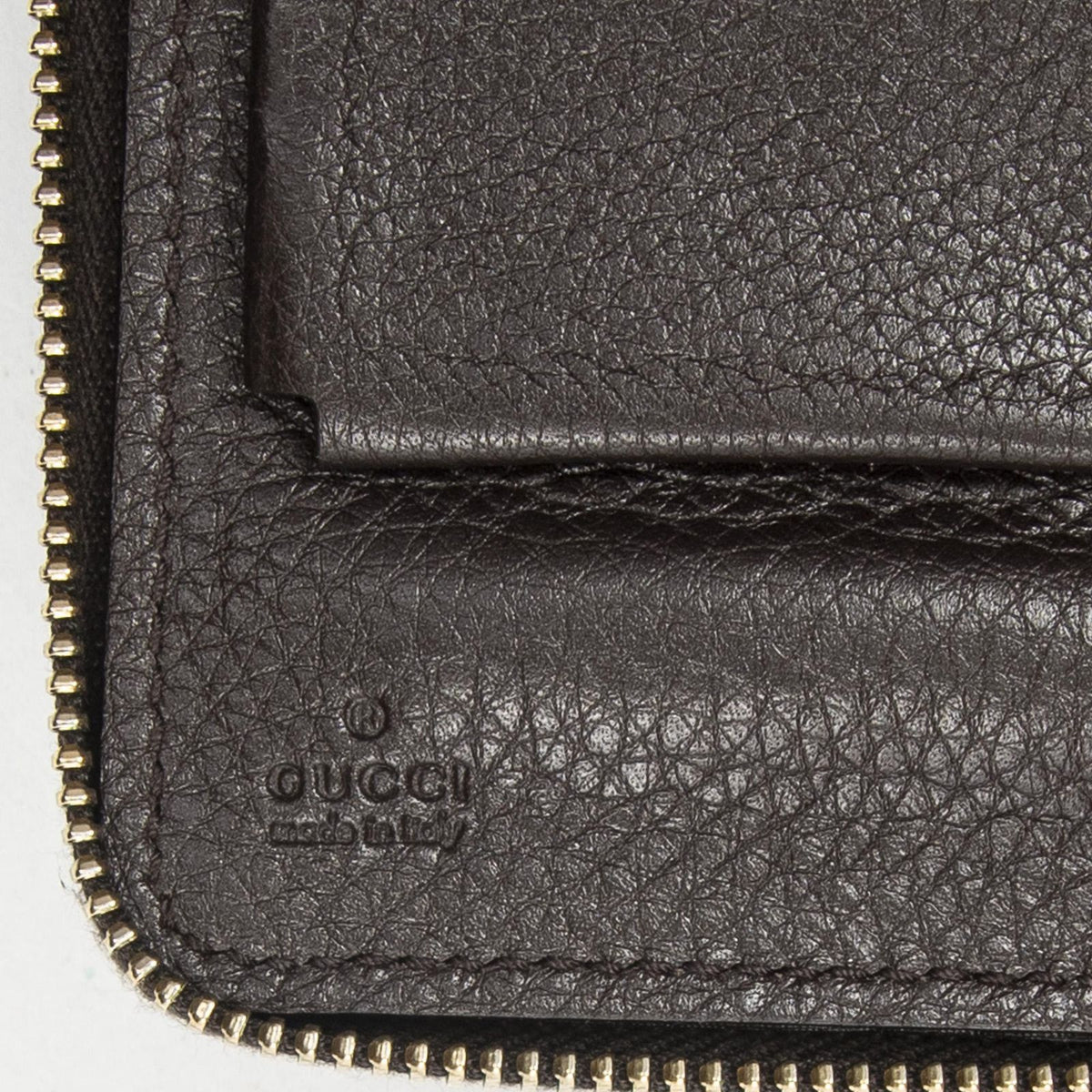 Gucci Soho Clutch Dark Brown Grain Calfskin Leather — view 5