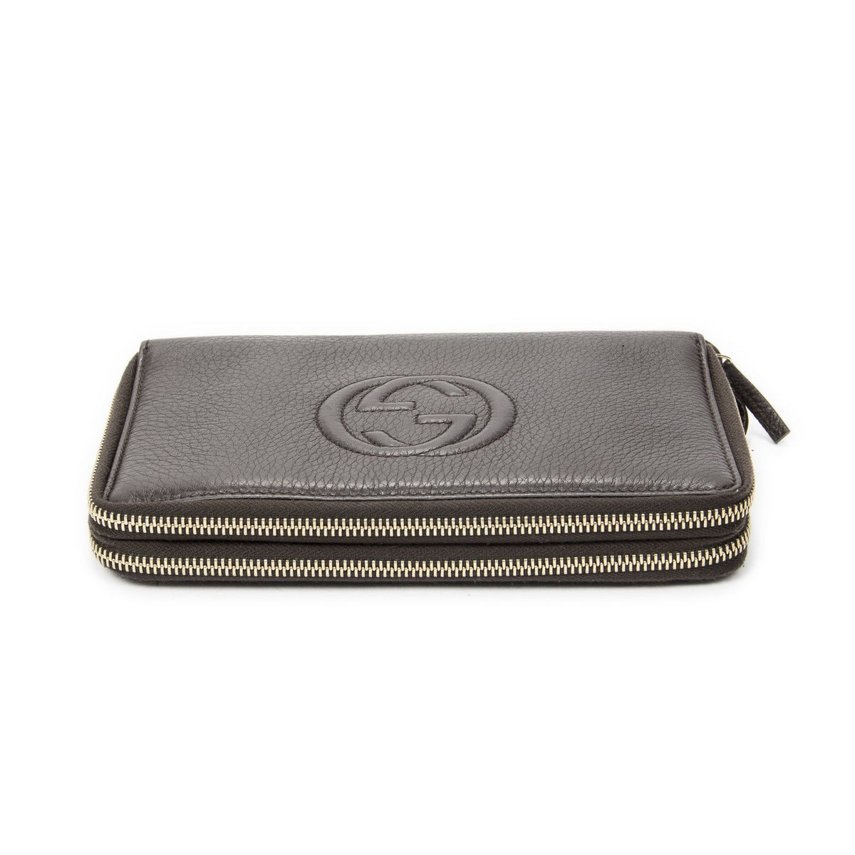 Gucci Soho Clutch Dark Brown Grain Calfskin Leather — view 3