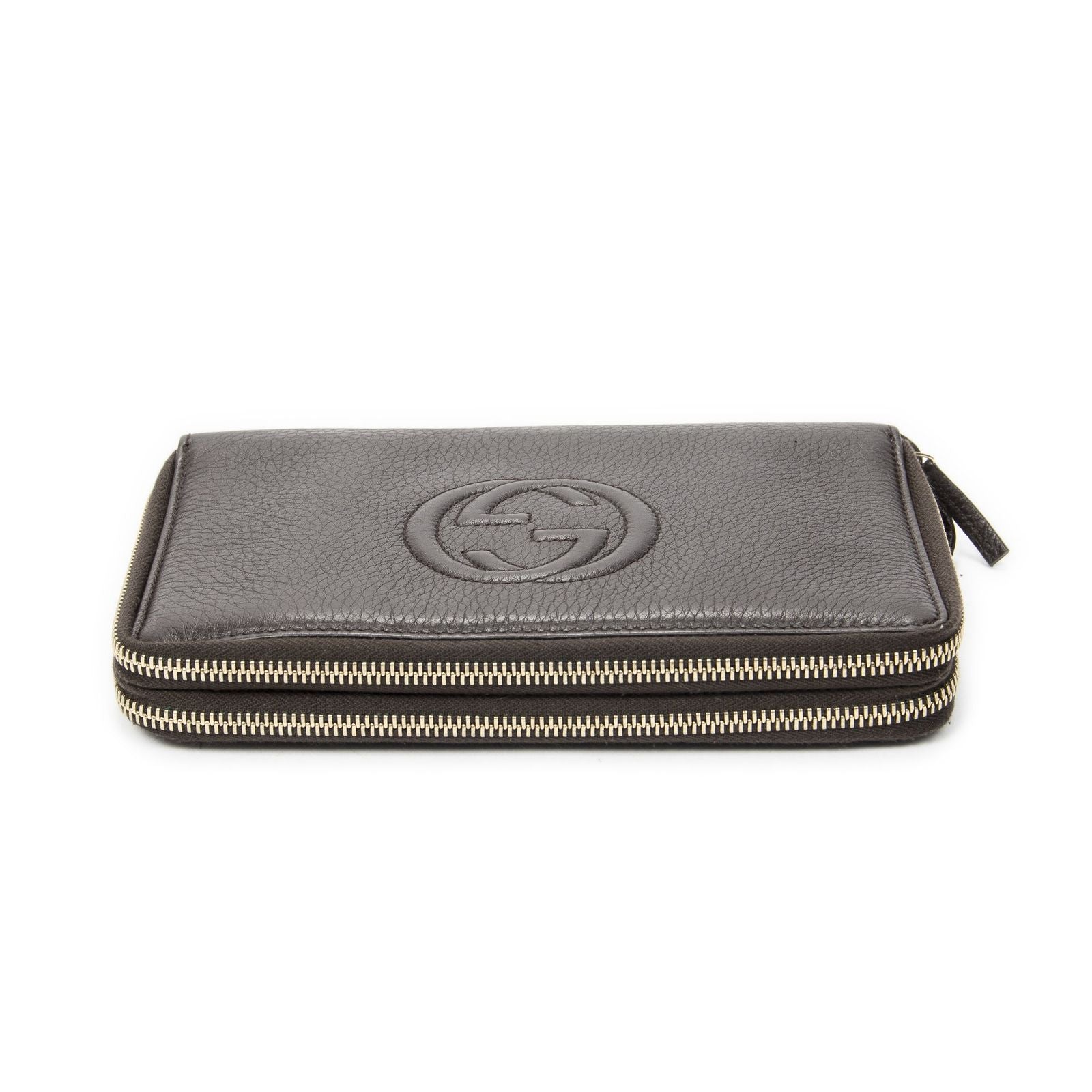 Gucci Soho Clutch Dark Brown Grain Calfskin Leather — view 3