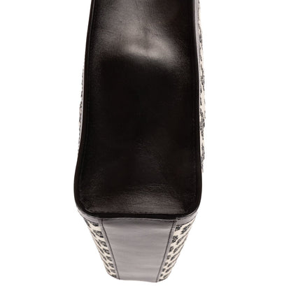 Celine Small Vertical Cabas Tote Bag Black Beige Woven Canvas Calfskin — view 8