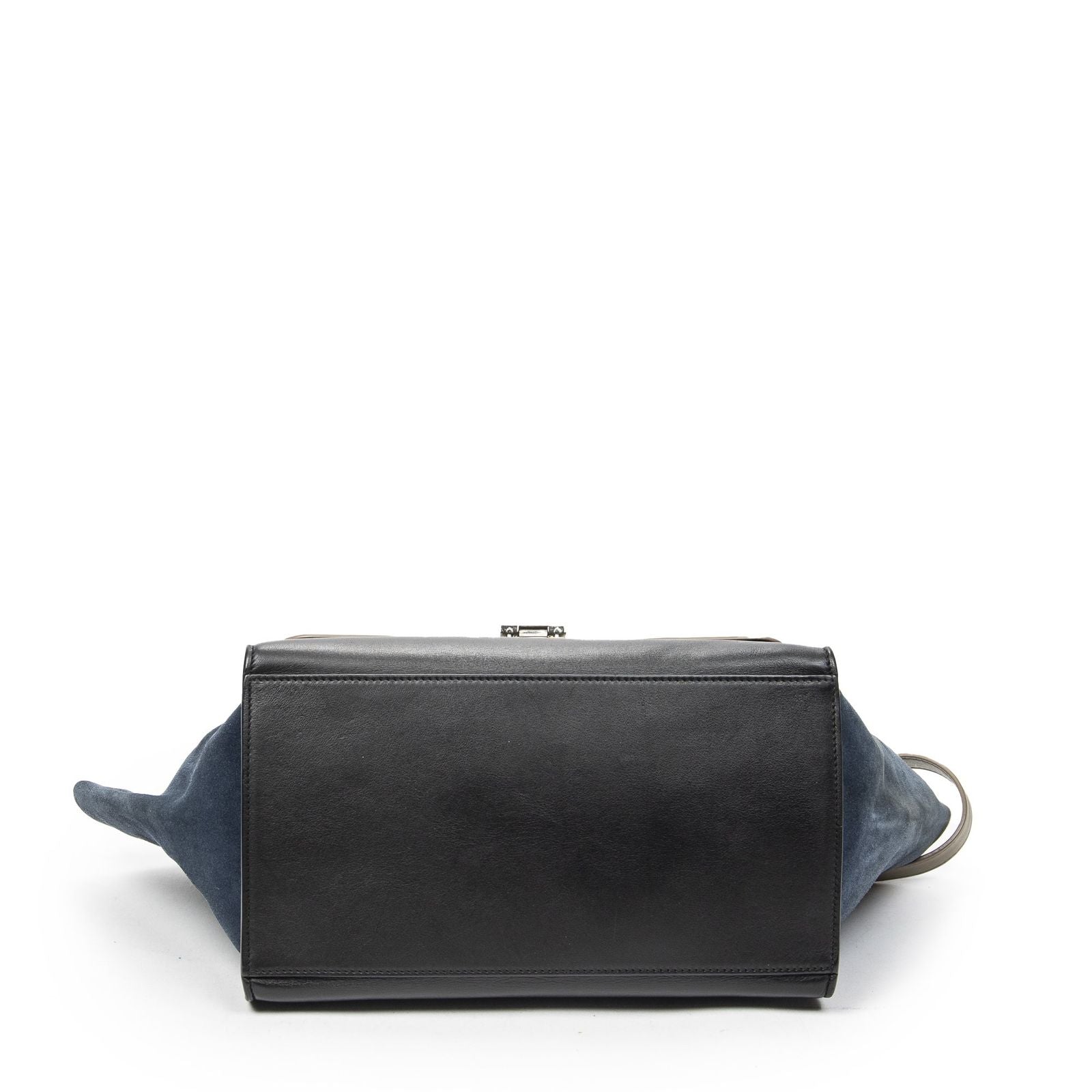 Celine Tricolor Trapeze Black Beige Blue Calfskin Leather Handbag — view 6