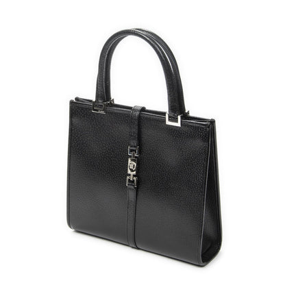 Gucci Square Jackie Tote Bag Black Grain Calfskin Leather — view 2