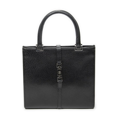 Gucci Square Jackie Tote Bag Black Grain Calfskin Leather