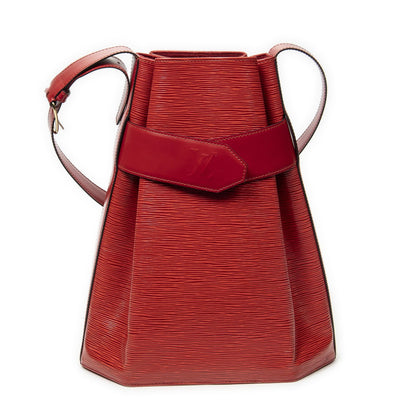 Louis Vuitton Sac Depaul Red Epi Shoulder Bag