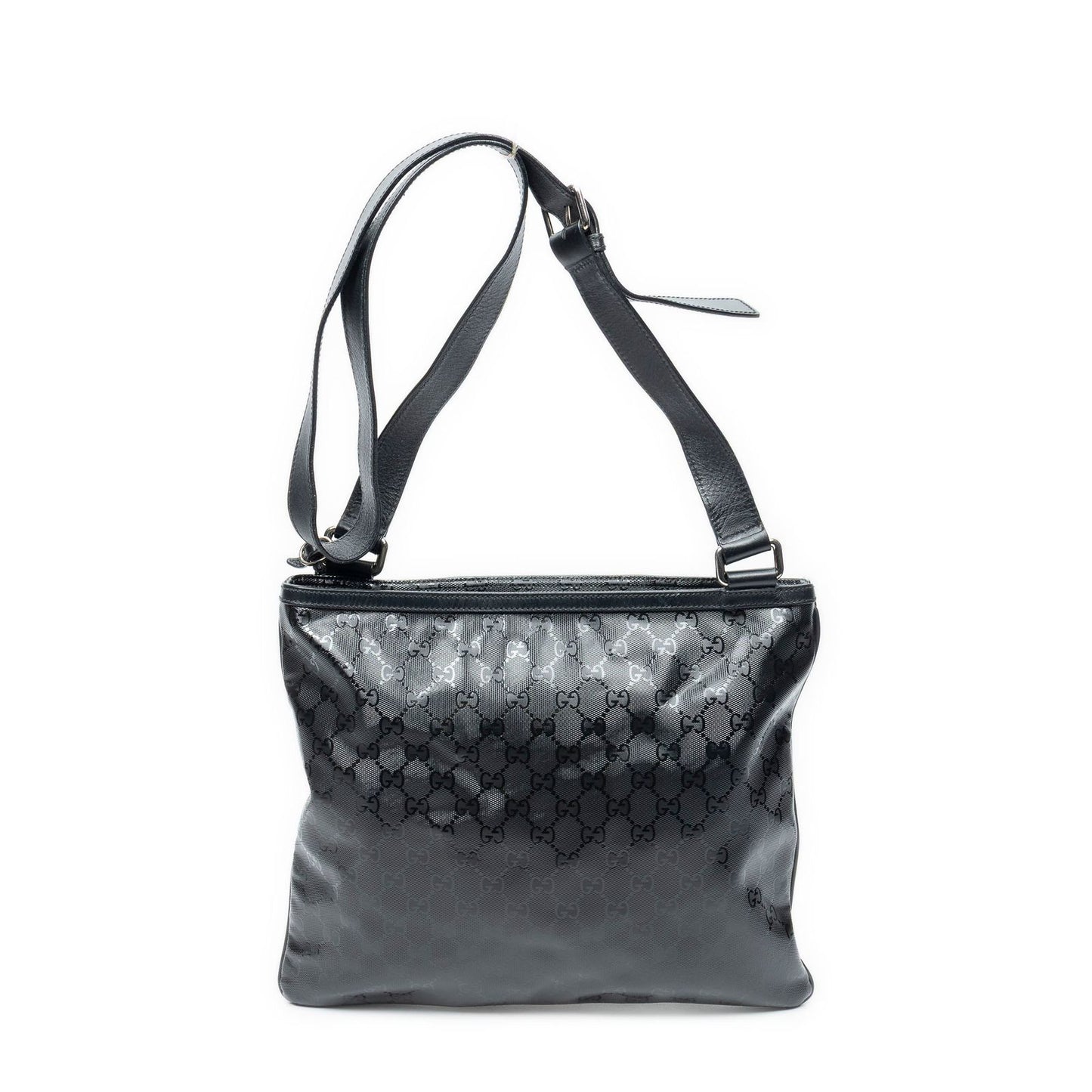 Gucci Web Media Messenger Black Guccissima Imprint Canvas — view 5