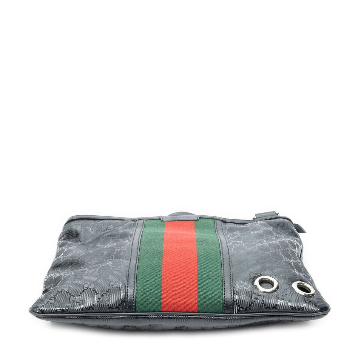 Gucci Web Media Messenger Black Guccissima Imprint Canvas — view 6