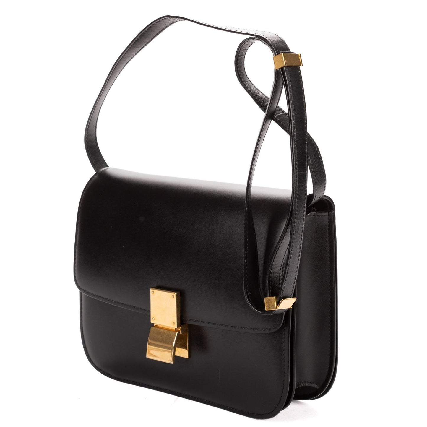 Celine Medium Classic Box Black Smooth Calfskin — view 2