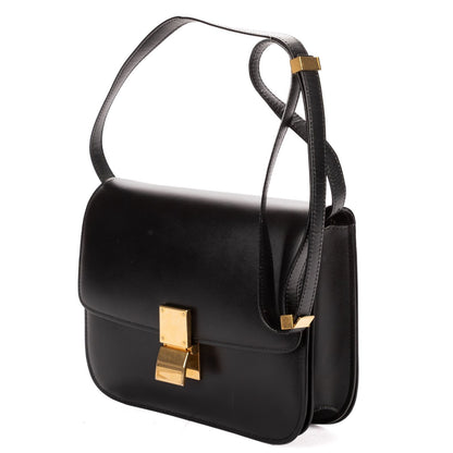 Celine Medium Classic Box Black Smooth Calfskin — view 2