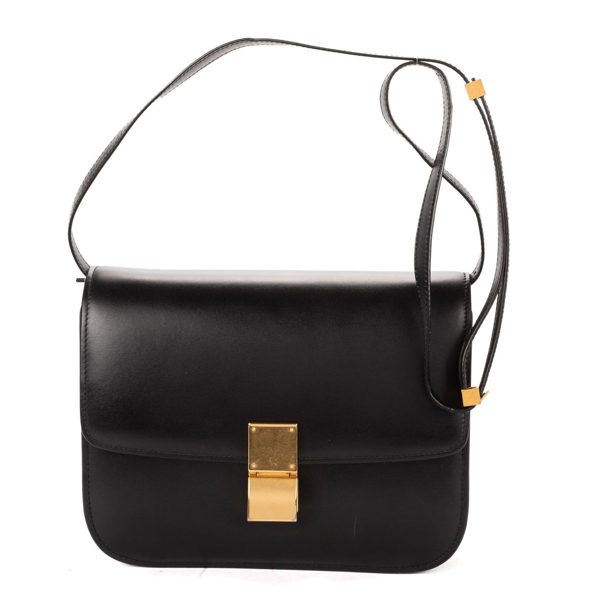 Celine Medium Classic Box Black Smooth Calfskin