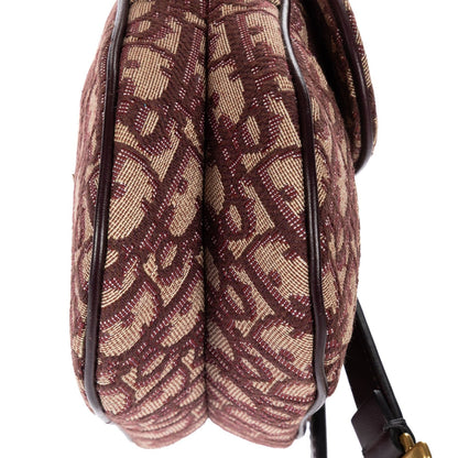 Dior Mini Saddle Oblique Burgundy Diorissimo Canvas Shoulder Bag — view 7