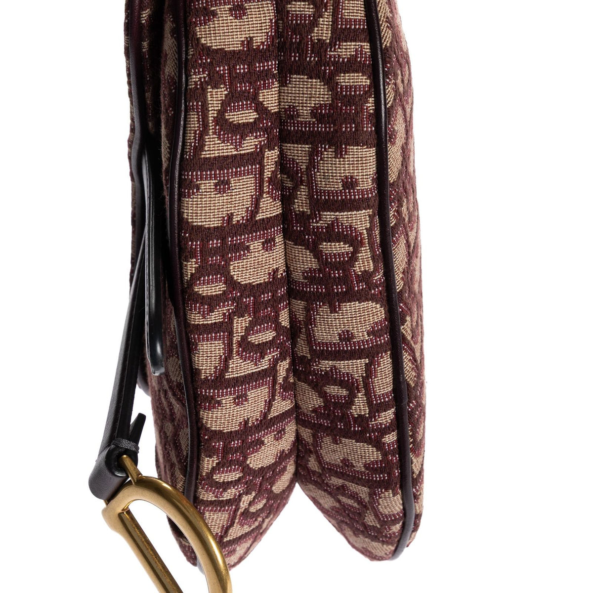 Dior Mini Saddle Oblique Burgundy Diorissimo Canvas Shoulder Bag — view 8