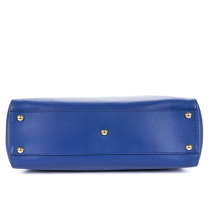 Fendi Peekaboo Blue Calfskin Leather Handbag — view 6