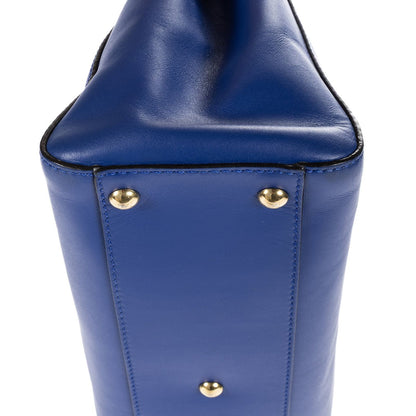 Fendi Peekaboo Blue Calfskin Leather Handbag — view 7