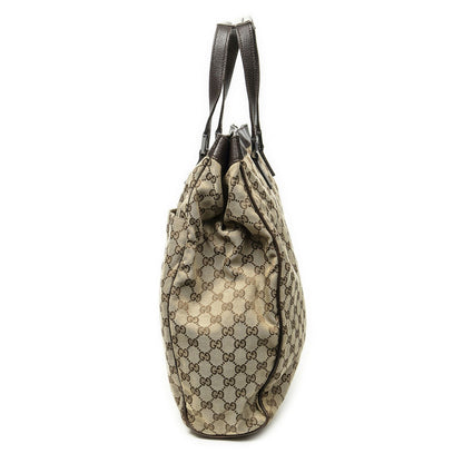 Gucci Pocket Shopping Tote Bag Beige Brown GG Canvas — view 3