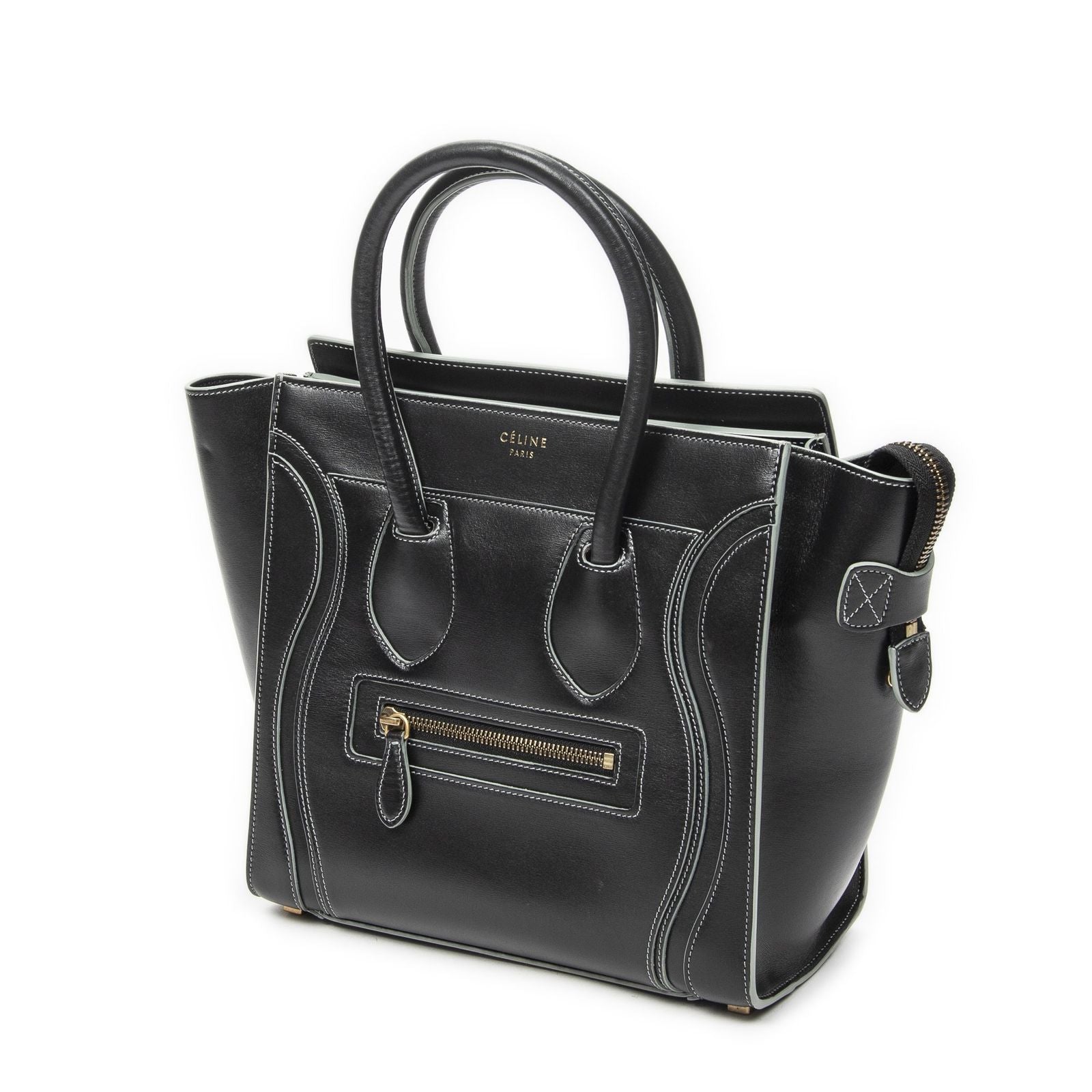 Celine Micro Luggage Black Smooth Calfskin Handbag — view 2