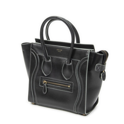 Celine Micro Luggage Black Smooth Calfskin Handbag — view 2