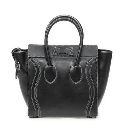 Celine Micro Luggage Black Smooth Calfskin Handbag — view 5