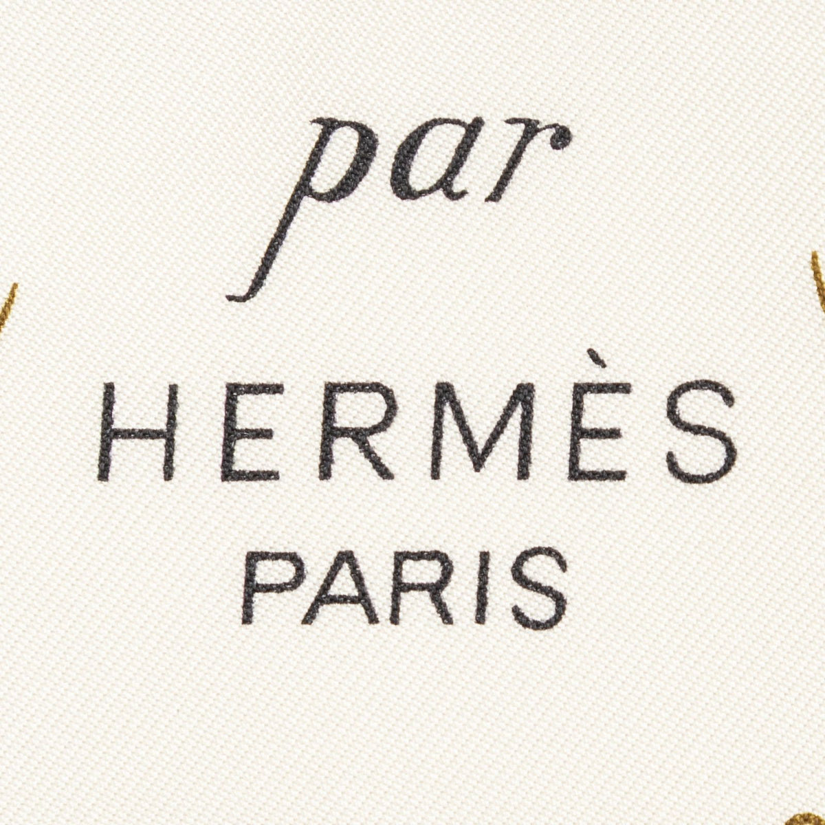 Hermes Scarf Black Ivory Twill Silk — view 4