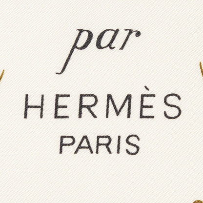 Hermes Scarf Black Ivory Twill Silk — view 4