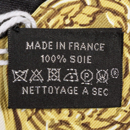 Hermes Scarf Black Ivory Twill Silk — view 5