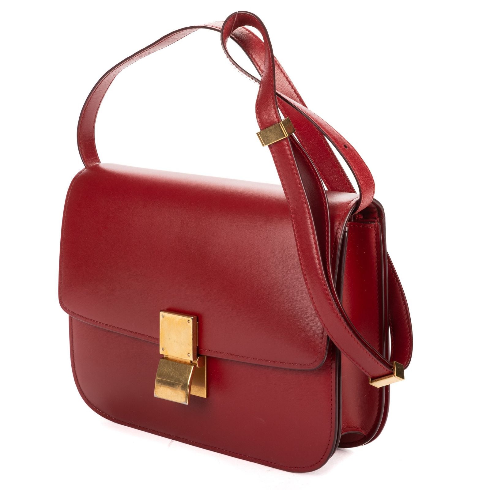 Celine Medium Classic Box Red Smooth Calfskin — view 2
