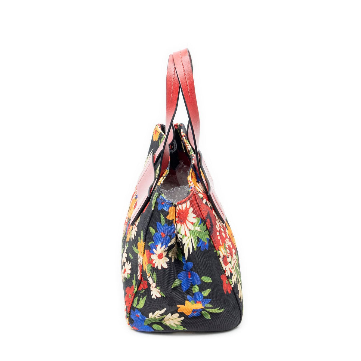 Miu Miu Miu Everywhere Tote Bag Black Red Floral Canvas — view 4