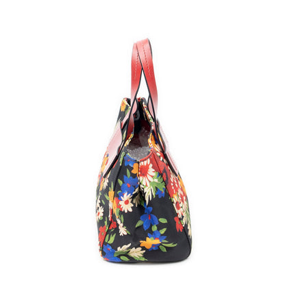 Miu Miu Miu Everywhere Tote Bag Black Red Floral Canvas — view 4