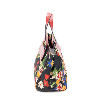 Miu Miu Miu Everywhere Tote Bag Black Red Floral Canvas — view 3